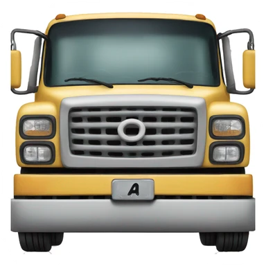 A truck front with a smiley face sticker