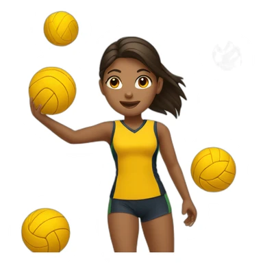 Girl playing volleyball sticker