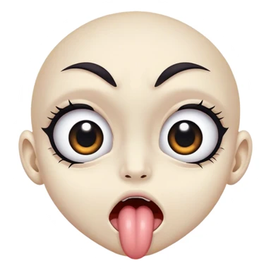 Eyes with a cross and tongue sticking out to the side sticker