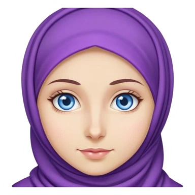 Turkish beautiful finish Konya girl blue eyes with purple color and ramadan hijab  sticker