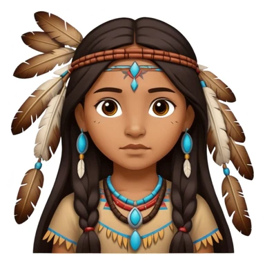Native American female child  sticker