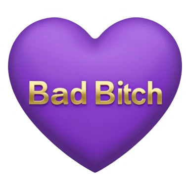 purple Bad bitch words written inside heart sticker