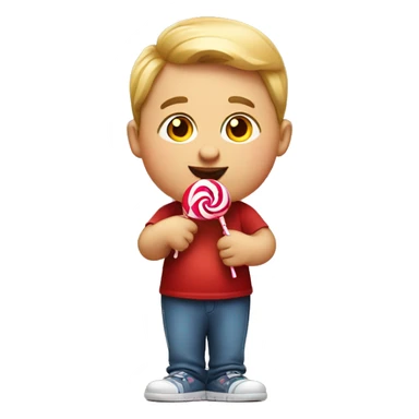 Little fat boy with lollipop  sticker