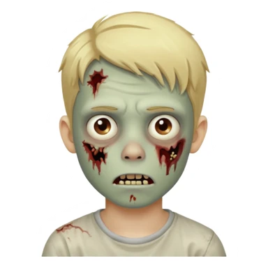 boy zombie with blonde hair no expressions 19 years sticker