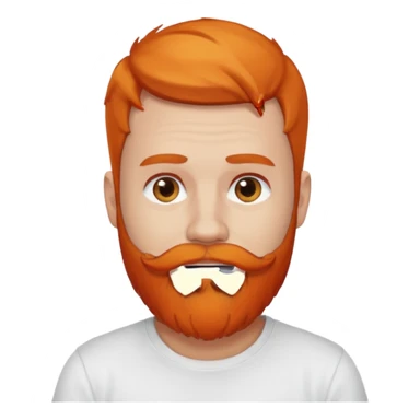 man with orange beard in white t shirt sticker