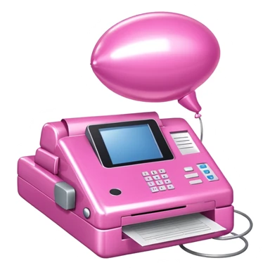 pink jeff koons style fax machine spam balloon sticker