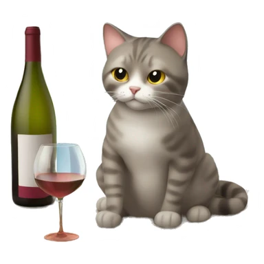 cat drinking wine by a lake sticker