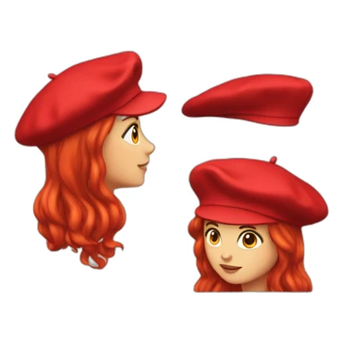 Red beret for girls sticker