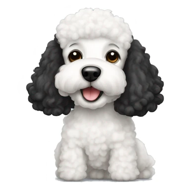 white poodle with black ears  sticker