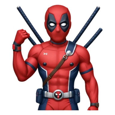 Deadpool with the New England patriots uniform sticker