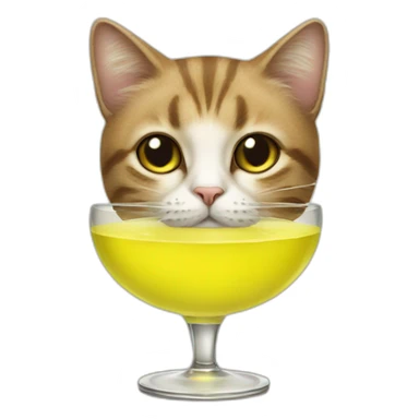 A cat with a shot of limoncello. sticker