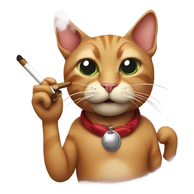 cat smoking cigar sticker