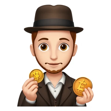 Jewish person with penny in hand sticker