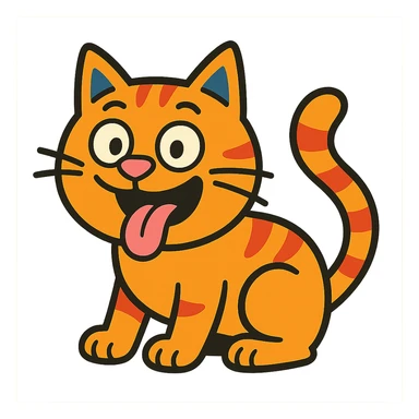 silly cat sticker