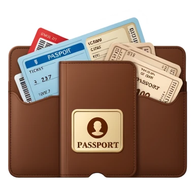 brown passaport and tickets sticker