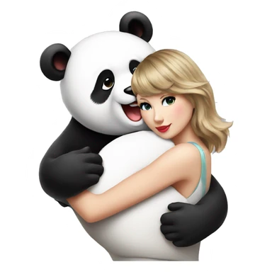 taylor swift hugging a panda sticker