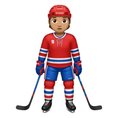 Hockey player in red and blue full body sticker