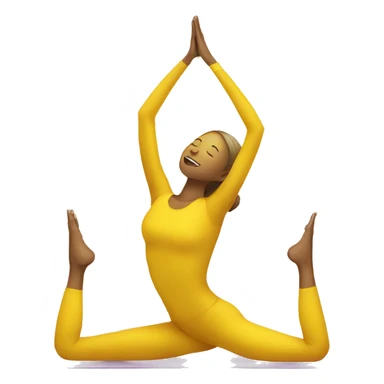 yellow person doing yoga sticker