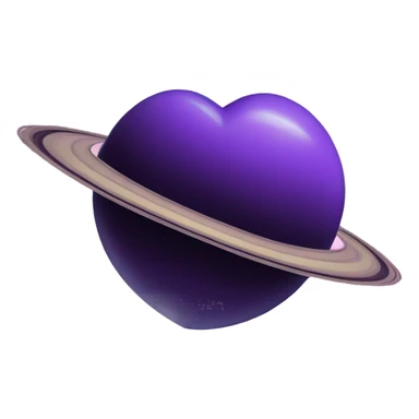 heart shape purple saturn planet sticker