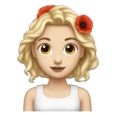 white girl poppies sticker