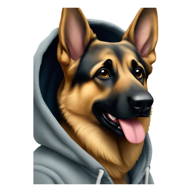 German shepherd in a hoodie  sticker