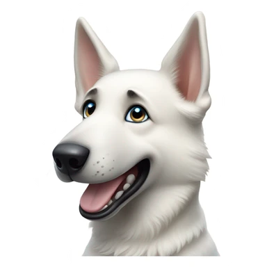 White German shepherd with blue eyes happy  sticker