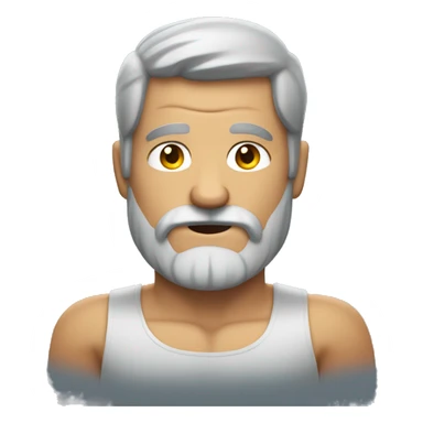 Big gray man with muscles and small beard sticker