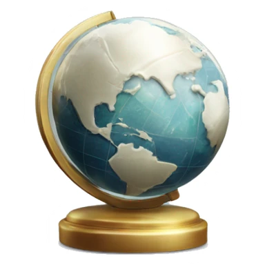 pearl stone with globe of planet earth etched into it sticker