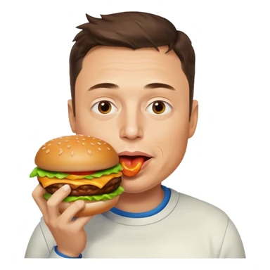 Elon Musk eat hamburger  sticker