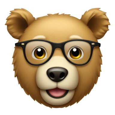 emoji de oso con gafas y sonriendo sticker