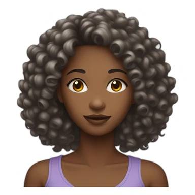 Black girl , with curly haire and very pretty and gay  sticker