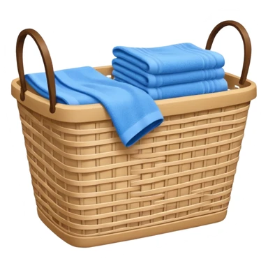 laundry basket with blue towels sticker