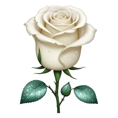 Glitter White Roses sticker