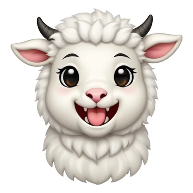 evil laughing lamb with pentagram sticker