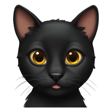 Black fury cat sticker
