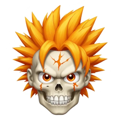 Skull with goku hair sticker