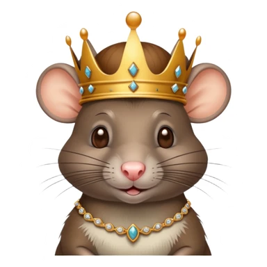 rat with queen crown sticker