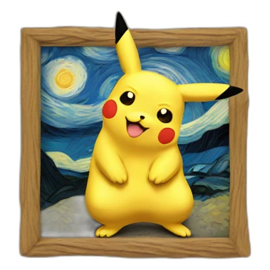 Van Gogh Pikachu sticker