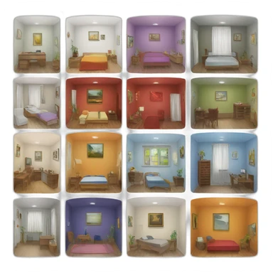 studies about dtuki rooms and colours sticker