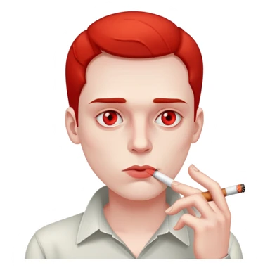 man with very red eyes smoking  sticker