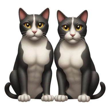 two muscular cats with lucky 13 tattoos sticker