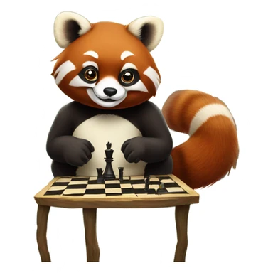 Red panda playing chess against a Huron  sticker