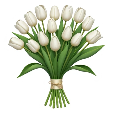 A bouquet of white tulips  sticker