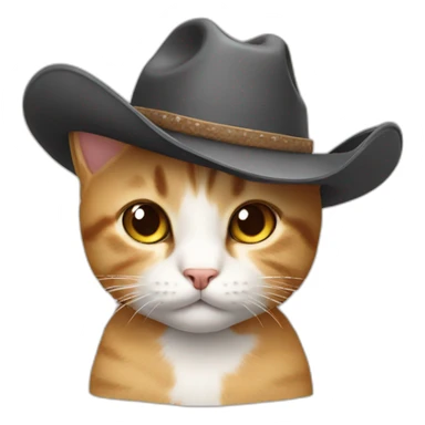 cute cat with cowboy hat sticker