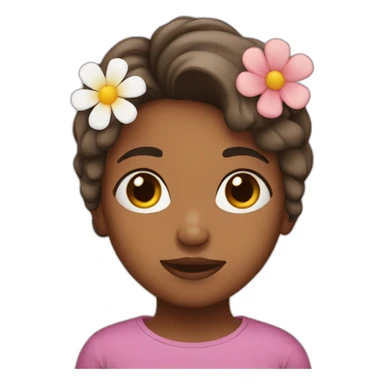girl with flower on her face sticker