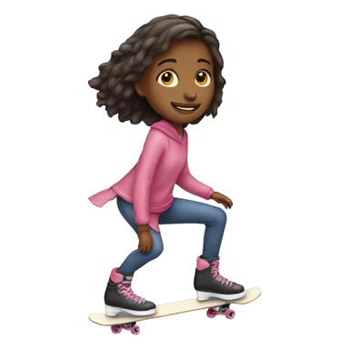 Girl going skating sticker