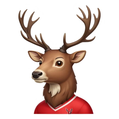 Stag in red jersey- fairfield university lucas the stag sticker