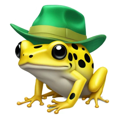 yellow dart frog with autism hat on sticker