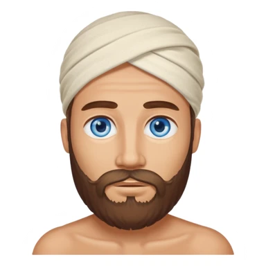 blue eyed desert bearded man cowered with creme cloth sticker