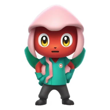 Squid game themed Pokemon, in a big room fighting  sticker